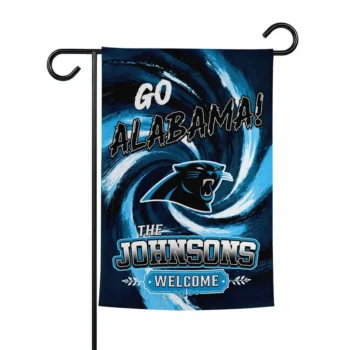 Carolina Panthers Garden Flag Customized Swirl Vortex Blue Best Selling