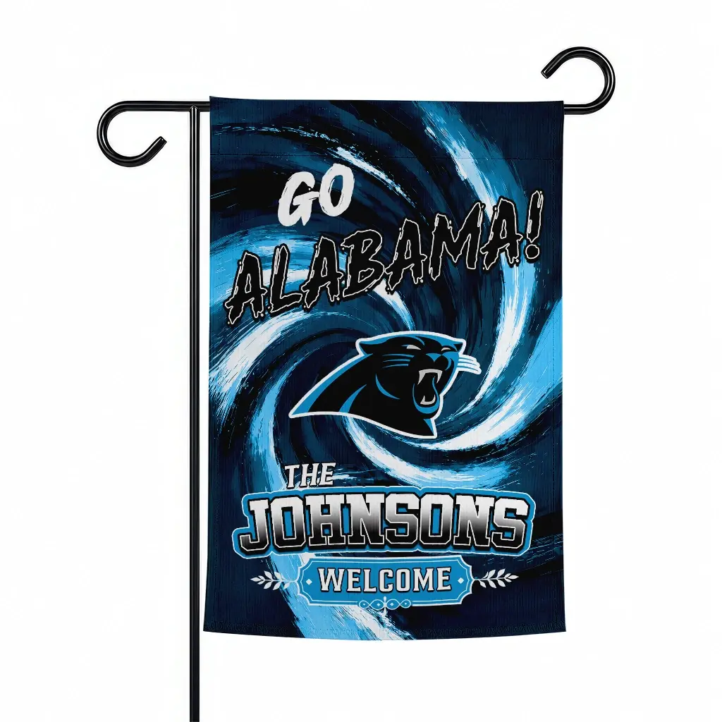 Carolina Panthers Garden Flag Customized Swirl Vortex Blue Best Selling Carolina Panthers Garden Flag Customized Swirl Vortex Blue Best Selling