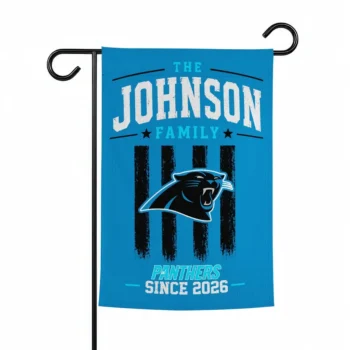 Carolina Panthers Garden Flag Personalized Distressed Stripes Blue Best Selling