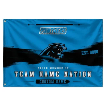 Carolina Panthers House Flag Custom Brushed Streaks Blue Best Selling