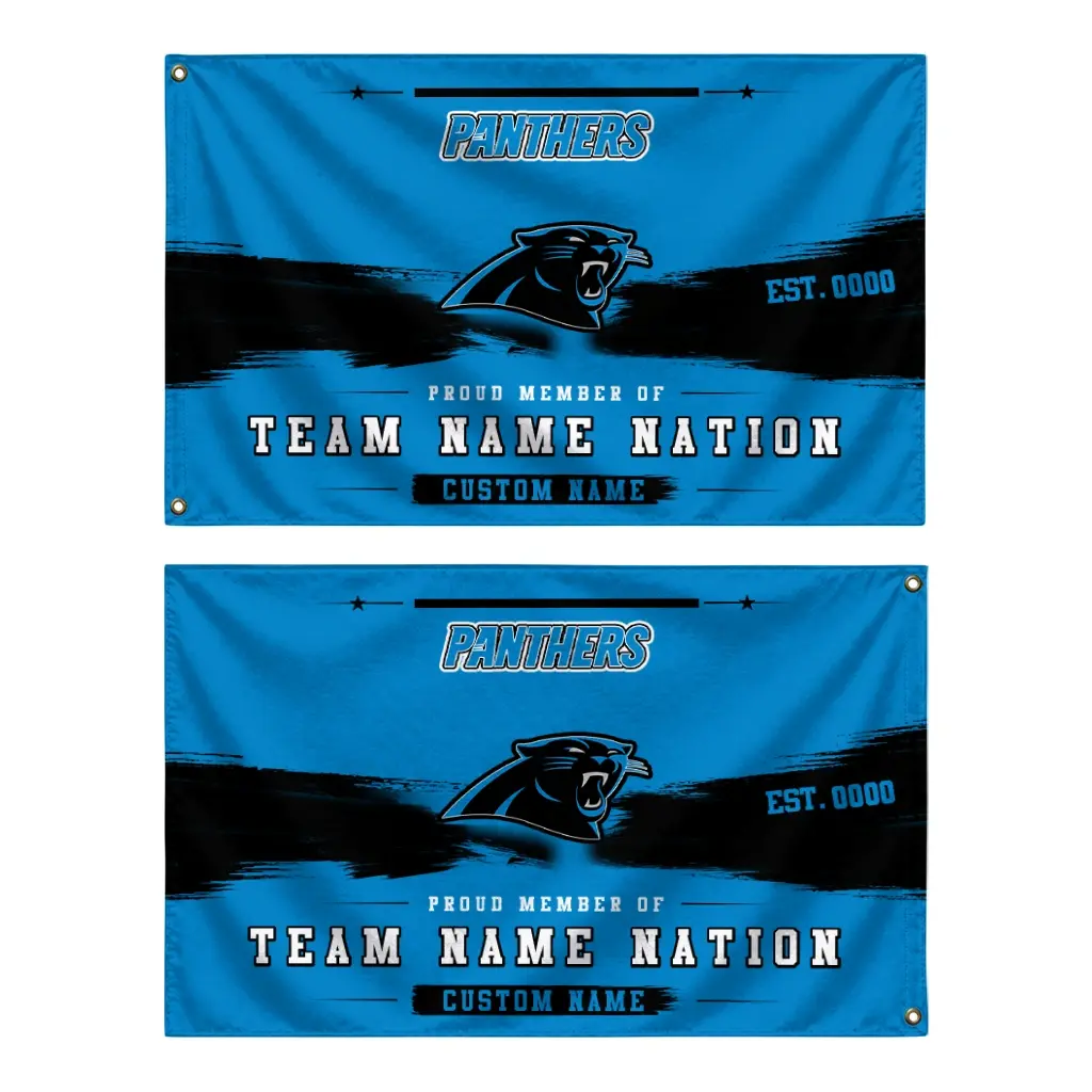 Carolina Panthers House Flag Custom Brushed Streaks Blue Fashion Forward Carolina Panthers House Flag Custom Brushed Streaks Blue Fashion Forward