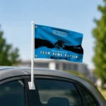 Carolina Panthers House Flag Custom Brushed Streaks Blue Best Selling
