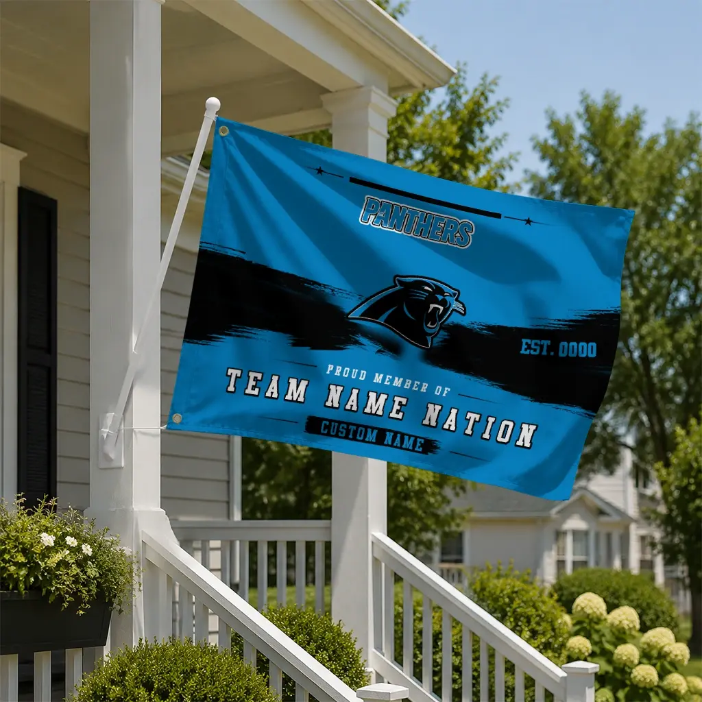 Carolina Panthers House Flag Custom Brushed Streaks Blue New Arrival Carolina Panthers House Flag Custom Brushed Streaks Blue New Arrival