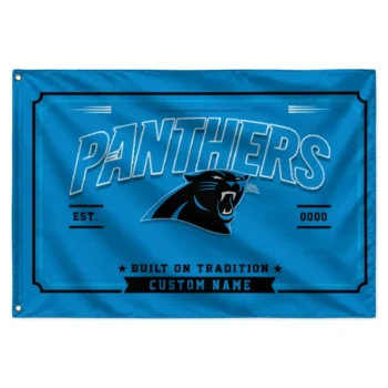 Carolina Panthers House Flag Custom Ornate Border Blue Best Selling