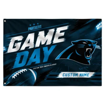 Carolina Panthers House Flag Customized Action Streaks Blue Best Selling