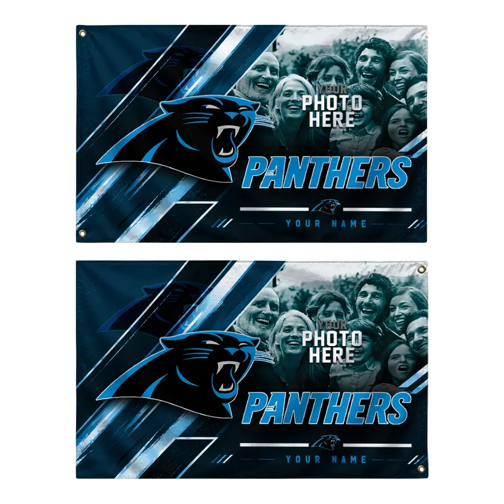 Carolina Panthers House Flag Customized Diagonal Stripes Blue Fashion Forward Carolina Panthers House Flag Customized Diagonal Stripes Blue Fashion Forward