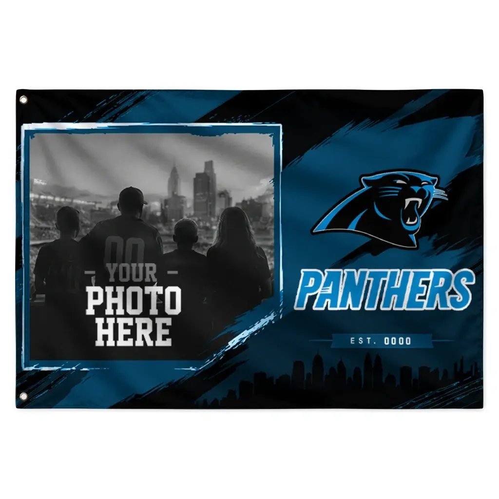 Carolina Panthers House Flag Personalized Framed Photo Blue Black Best Selling Carolina Panthers House Flag Personalized Framed Photo Blue Black Best Selling