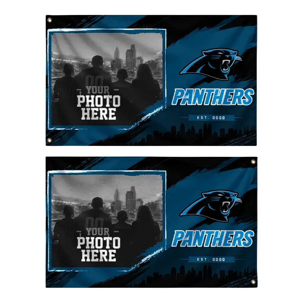 Carolina Panthers House Flag Personalized Framed Photo Blue Black Fashion Forward Carolina Panthers House Flag Personalized Framed Photo Blue Black Fashion Forward