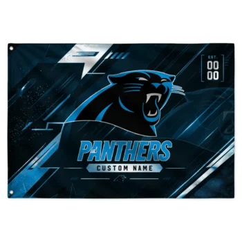 Carolina Panthers House Flag Personalized Speed Slashes Blue Best Selling