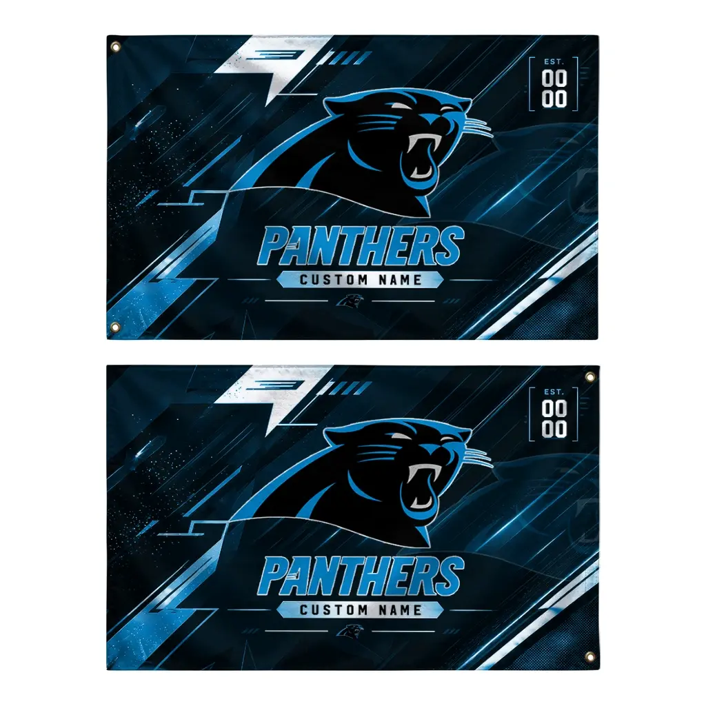 Carolina Panthers House Flag Personalized Speed Slashes Blue Fashion Forward Carolina Panthers House Flag Personalized Speed Slashes Blue Fashion Forward