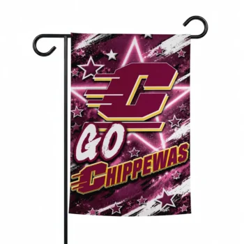Central Michigan Chippewas Garden Flag Custom Glowing Star Maroon Best Selling