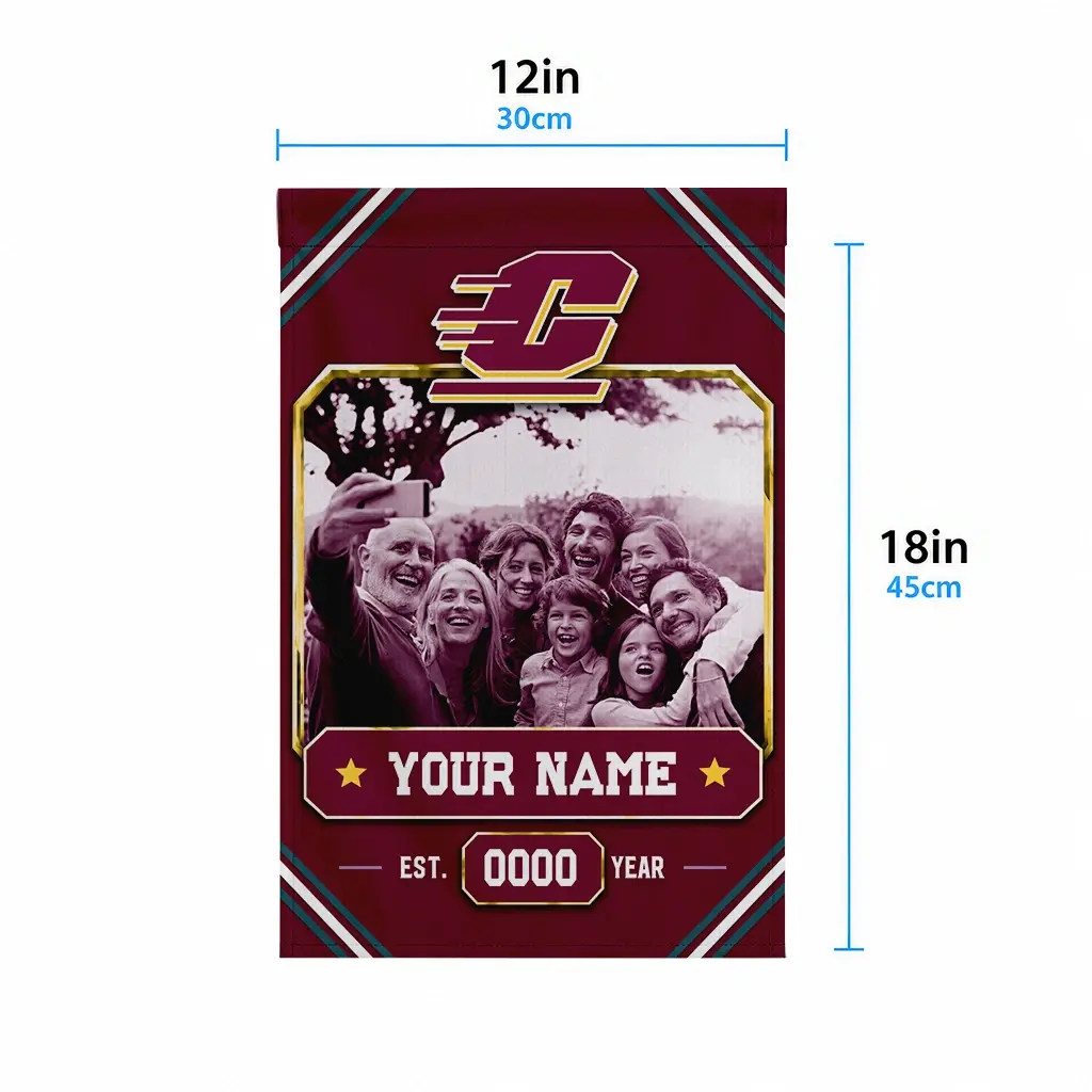 Central Michigan Chippewas Garden Flag Customized Photo Frame Maroon High Quality Central Michigan Chippewas Garden Flag Customized Photo Frame Maroon High Quality