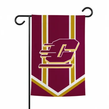 Central Michigan Chippewas Garden Flag Personalized Chevron Stripes Maroon Best Selling