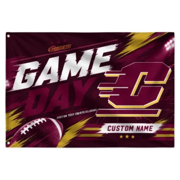 Central Michigan Chippewas House Flag Custom Action Streaks Maroon Best Selling