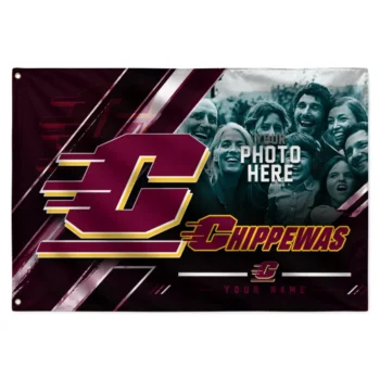 Central Michigan Chippewas House Flag Custom Diagonal Stripes Maroon Best Selling
