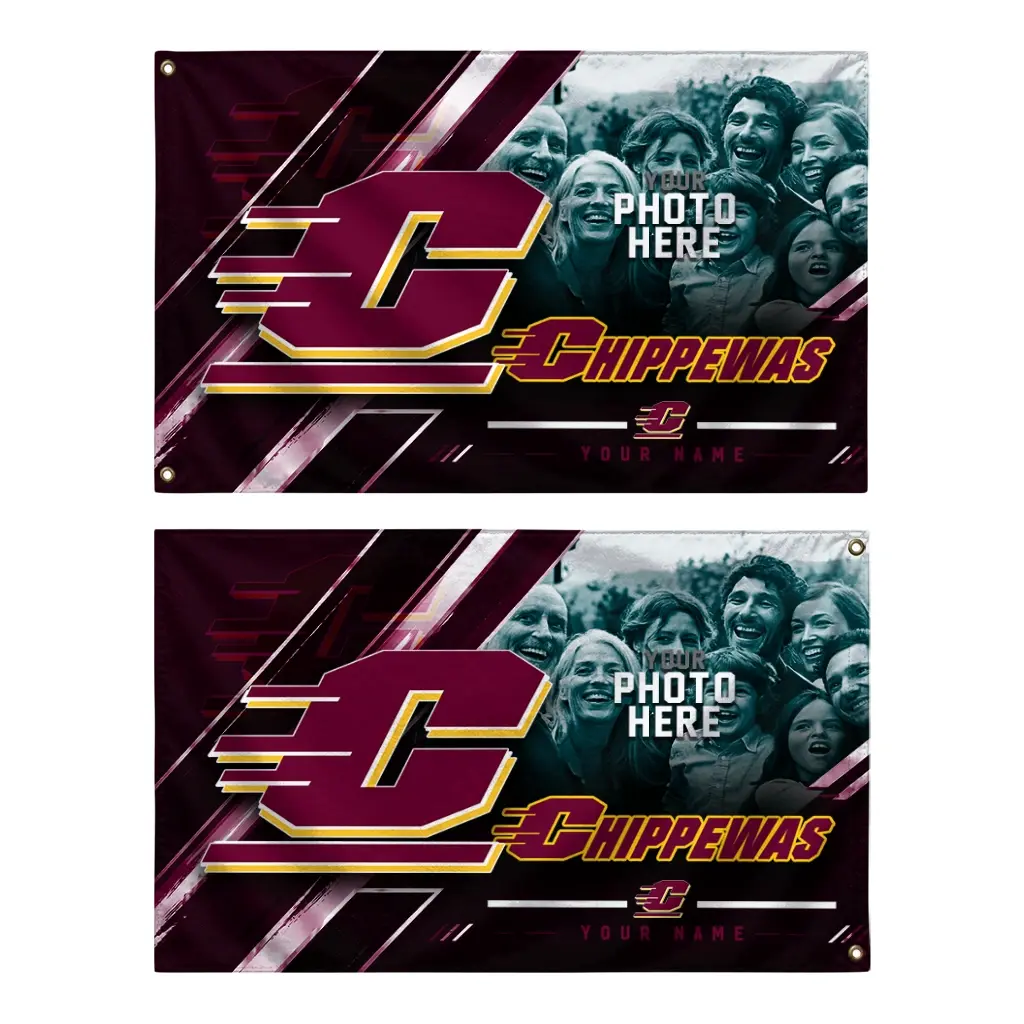 Central Michigan Chippewas House Flag Custom Diagonal Stripes Maroon Fashion Forward Central Michigan Chippewas House Flag Custom Diagonal Stripes Maroon Fashion Forward