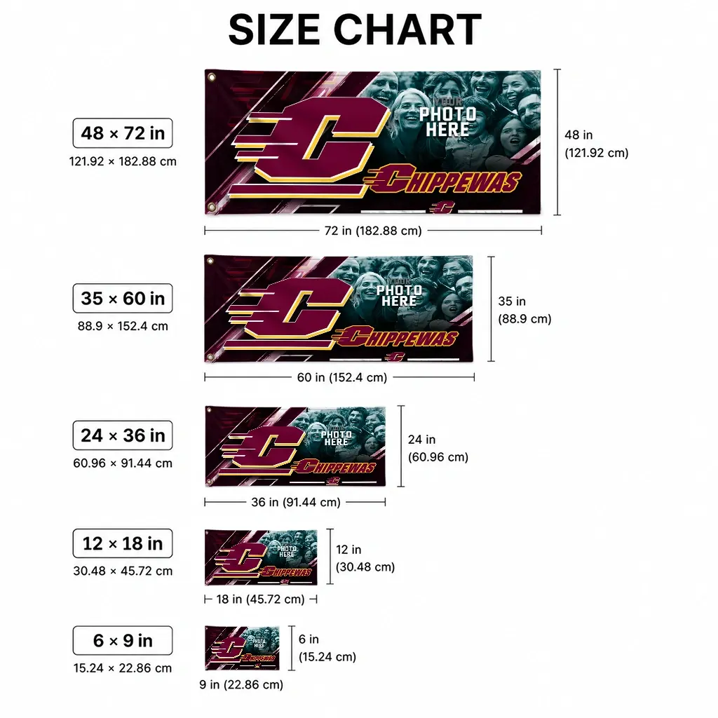 Central Michigan Chippewas House Flag Custom Diagonal Stripes Maroon High Quality Central Michigan Chippewas House Flag Custom Diagonal Stripes Maroon High Quality