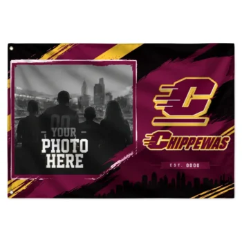 Central Michigan Chippewas House Flag Customized Framed Photo Maroon Black Best Selling