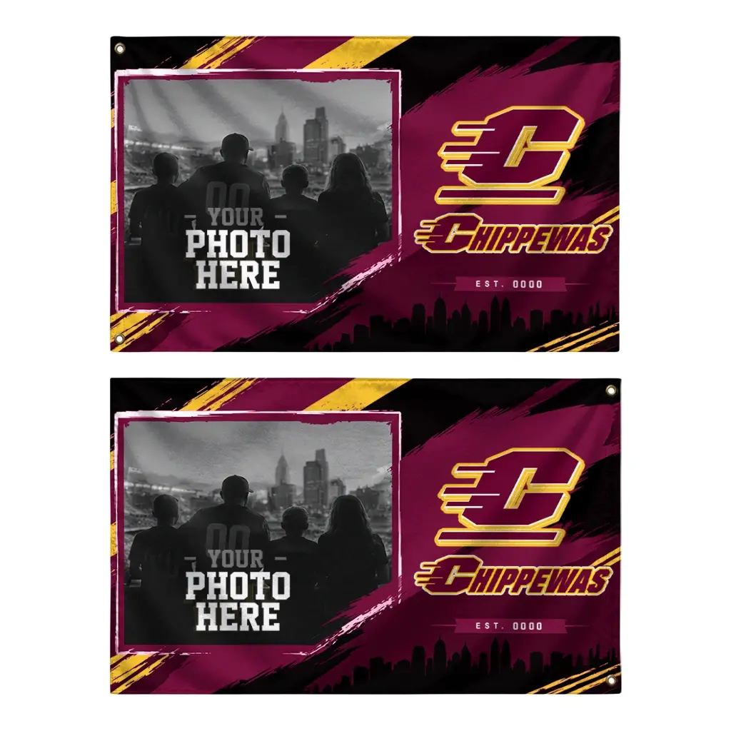 Central Michigan Chippewas House Flag Customized Framed Photo Maroon Black Fashion Forward Central Michigan Chippewas House Flag Customized Framed Photo Maroon Black Fashion Forward
