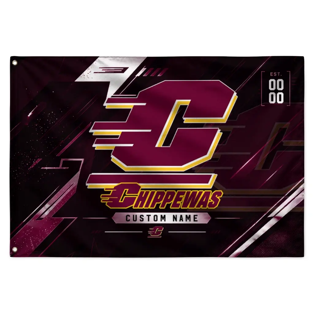Central Michigan Chippewas House Flag Customized Speed Slashes Maroon Best Selling Central Michigan Chippewas House Flag Customized Speed Slashes Maroon Best Selling