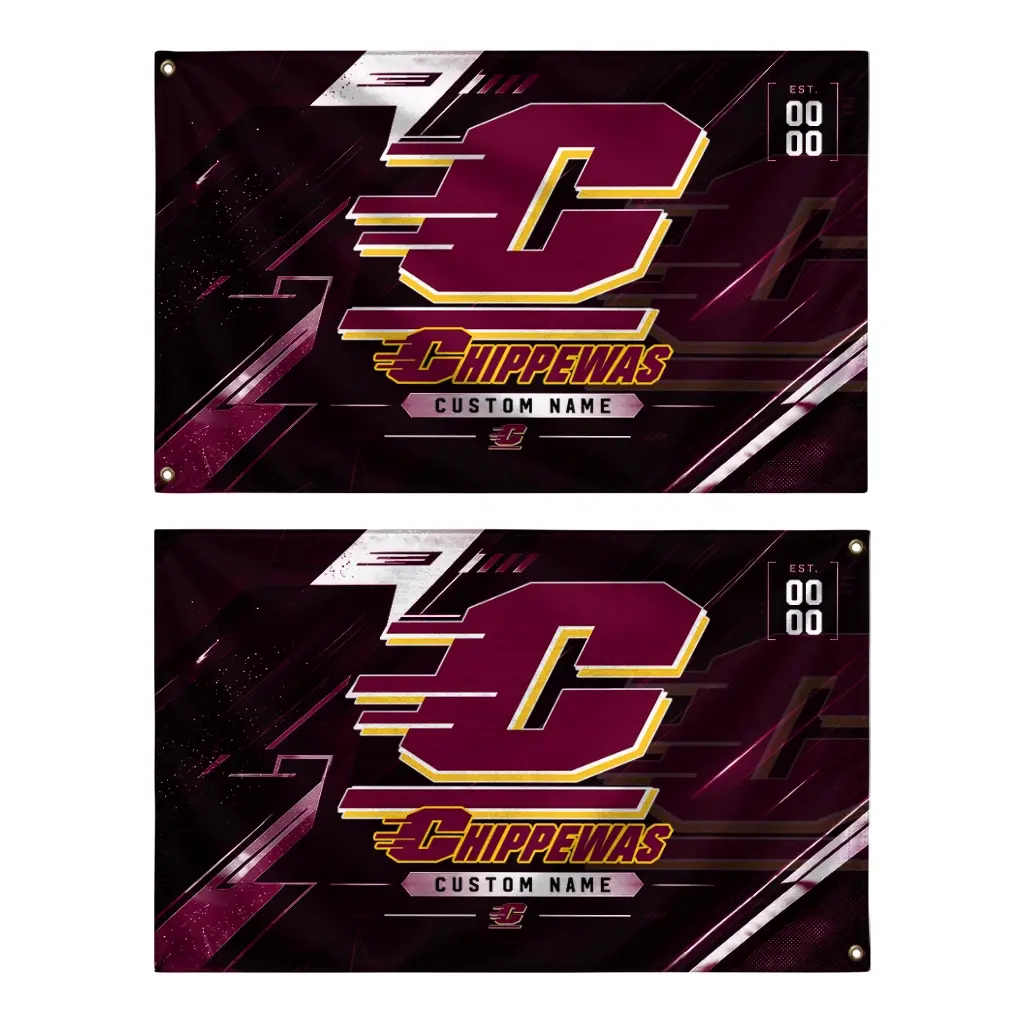 Central Michigan Chippewas House Flag Customized Speed Slashes Maroon Fashion Forward Central Michigan Chippewas House Flag Customized Speed Slashes Maroon Fashion Forward