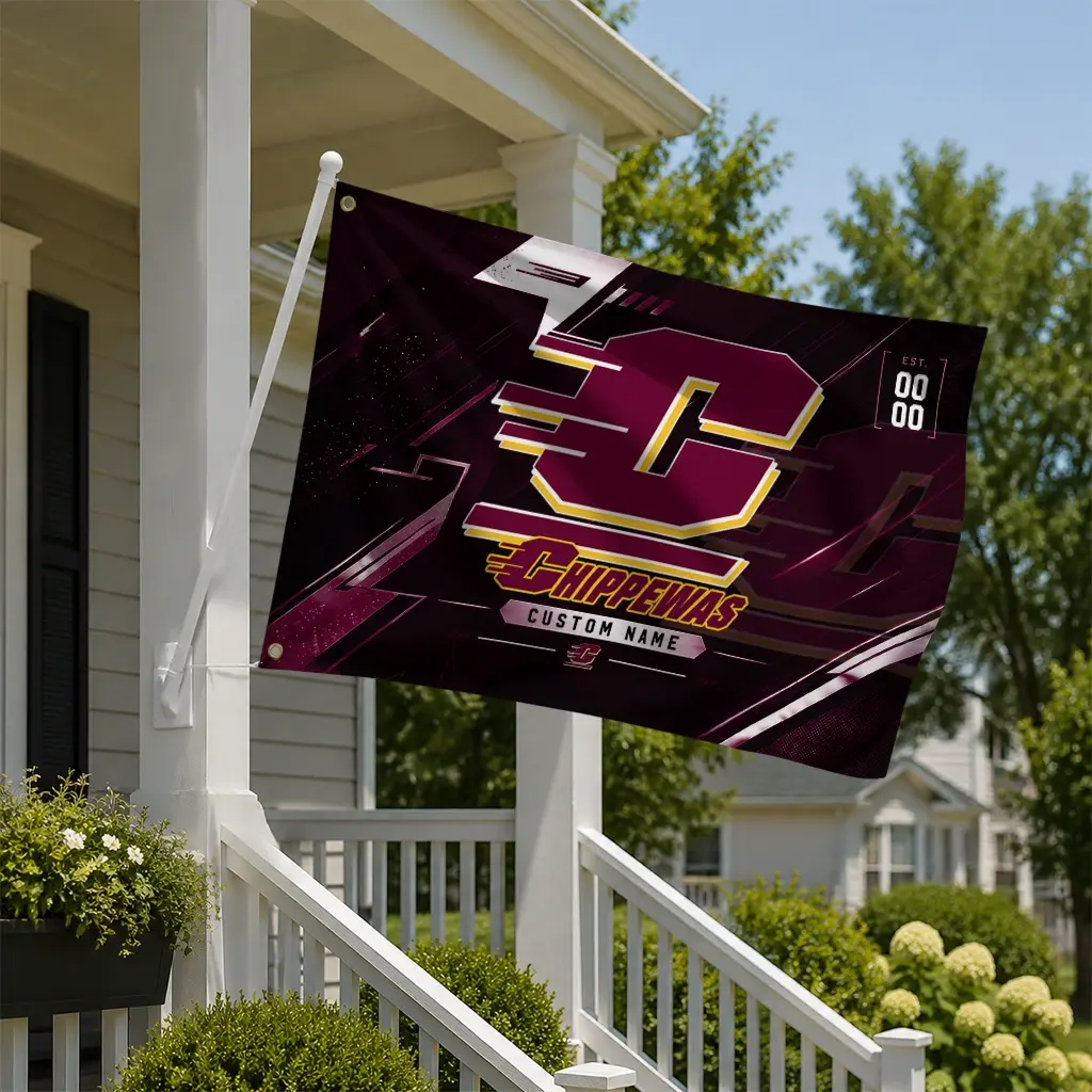 Central Michigan Chippewas House Flag Customized Speed Slashes Maroon New Arrival Central Michigan Chippewas House Flag Customized Speed Slashes Maroon New Arrival