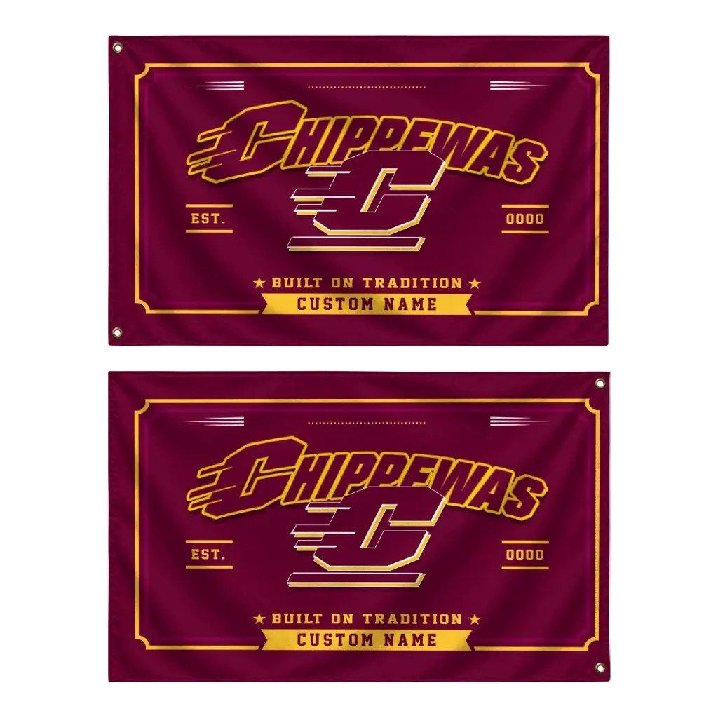 Central Michigan Chippewas House Flag Personalized Ornate Border Maroon Fashion Forward Central Michigan Chippewas House Flag Personalized Ornate Border Maroon Fashion Forward