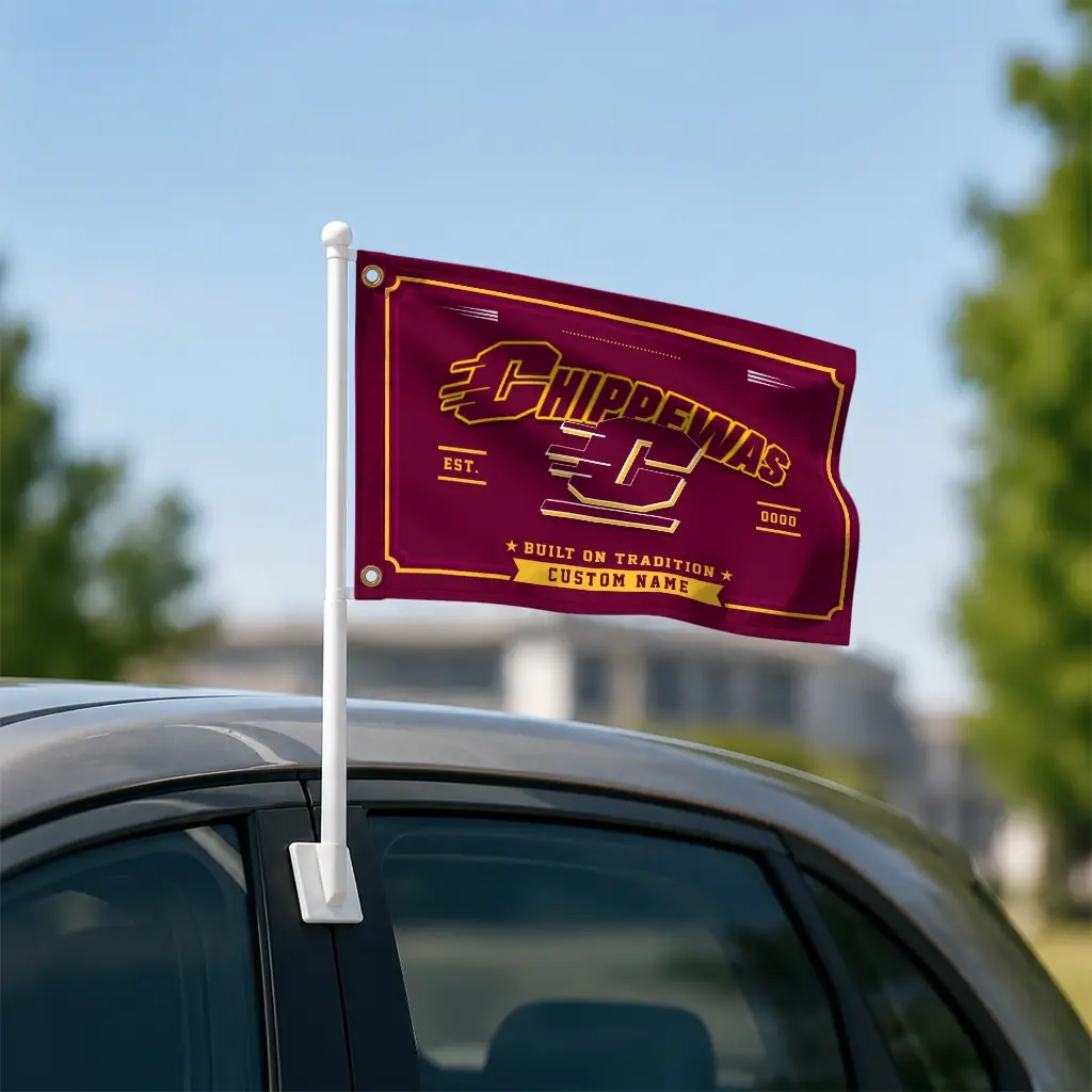 Central Michigan Chippewas House Flag Personalized Ornate Border Maroon Latest Model Central Michigan Chippewas House Flag Personalized Ornate Border Maroon Latest Model