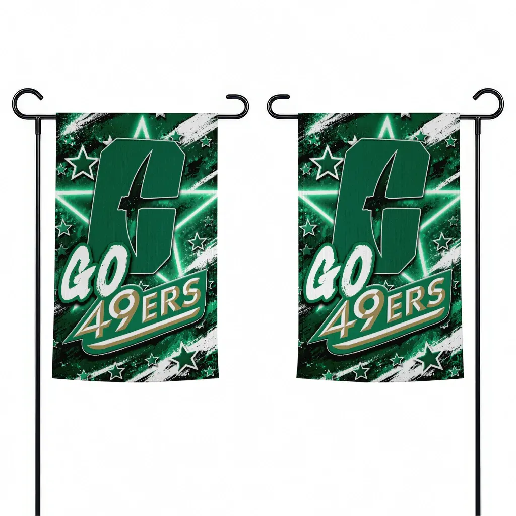 Charlotte 49ers Garden Flag Custom Glowing Star Green Fashion Forward Charlotte 49ers Garden Flag Custom Glowing Star Green Fashion Forward