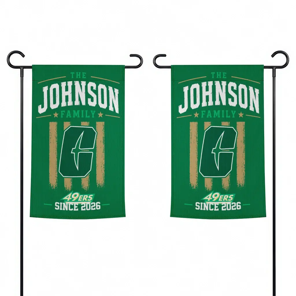 Charlotte 49ers Garden Flag Customized Distressed Stripes Green Fashion Forward Charlotte 49ers Garden Flag Customized Distressed Stripes Green Fashion Forward
