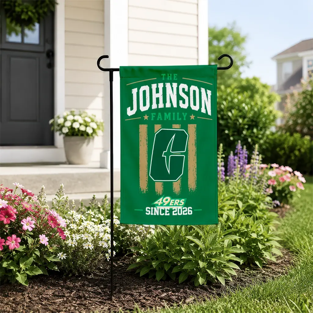 Charlotte 49ers Garden Flag Customized Distressed Stripes Green New Arrival Charlotte 49ers Garden Flag Customized Distressed Stripes Green New Arrival