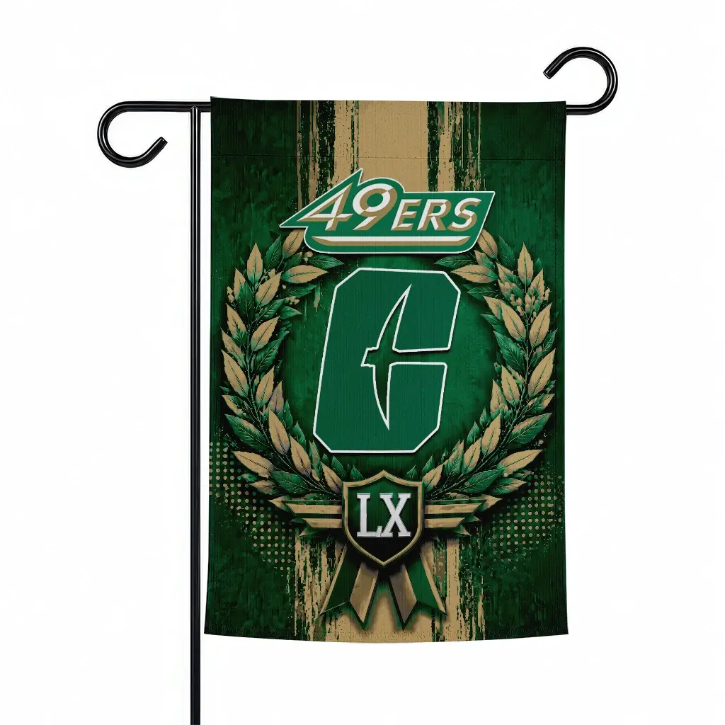 Charlotte 49ers Garden Flag Customized Laurel Wreath Green Best Selling Charlotte 49ers Garden Flag Customized Laurel Wreath Green Best Selling