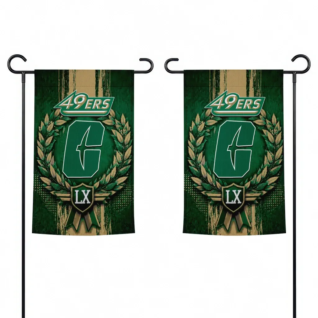 Charlotte 49ers Garden Flag Customized Laurel Wreath Green Fashion Forward Charlotte 49ers Garden Flag Customized Laurel Wreath Green Fashion Forward