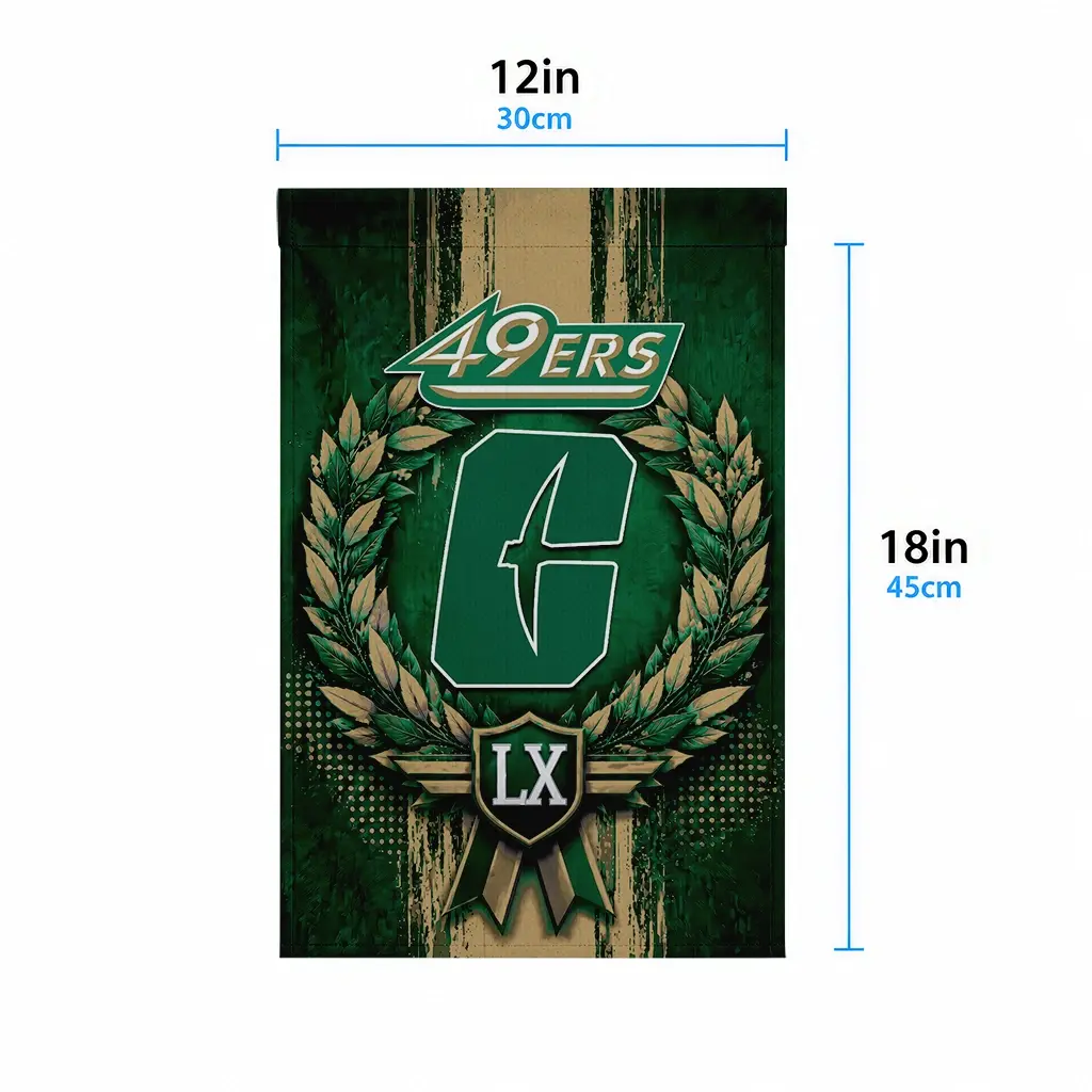 Charlotte 49ers Garden Flag Customized Laurel Wreath Green High Quality Charlotte 49ers Garden Flag Customized Laurel Wreath Green High Quality