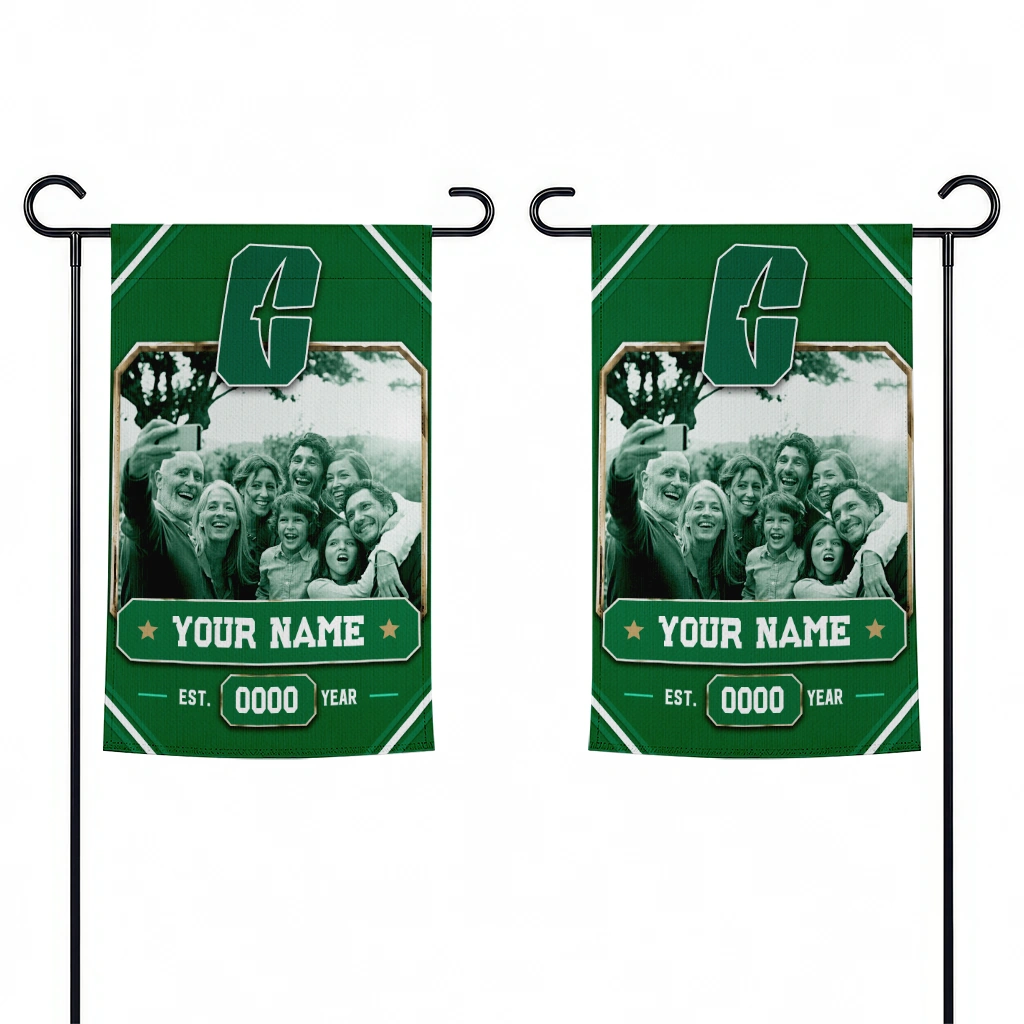 charlotte-49ers-garden-flag-customized-photo-frame-green-fashion-forward.webp