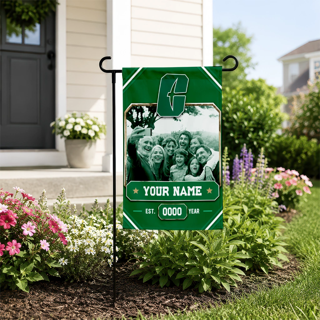 charlotte-49ers-garden-flag-customized-photo-frame-green-new-arrival.webp