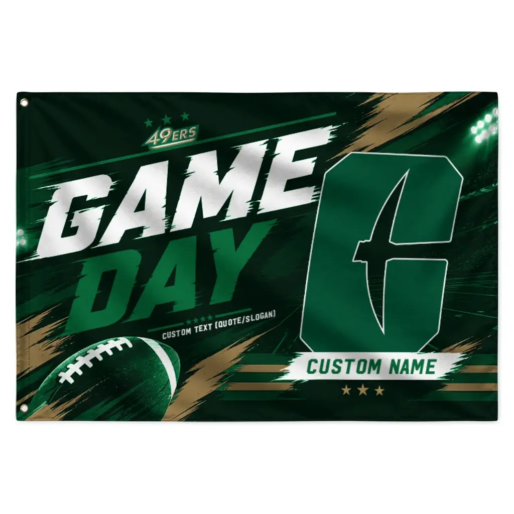 Charlotte 49ers House Flag Custom Action Streaks Green Best Selling Charlotte 49ers House Flag Custom Action Streaks Green Best Selling