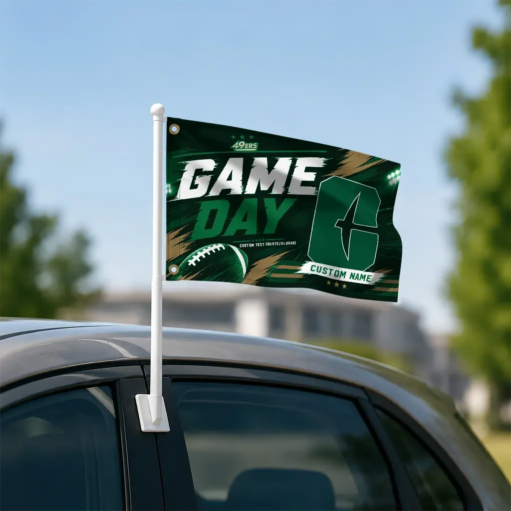 Charlotte 49ers House Flag Custom Action Streaks Green Latest Model Charlotte 49ers House Flag Custom Action Streaks Green Latest Model
