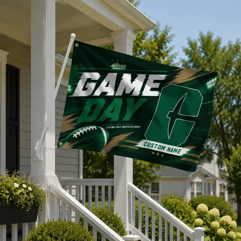 Charlotte 49ers House Flag Custom Action Streaks Green New Arrival Charlotte 49ers House Flag Custom Action Streaks Green New Arrival