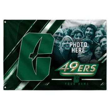 Charlotte 49ers House Flag Custom Diagonal Stripes Green Best Selling