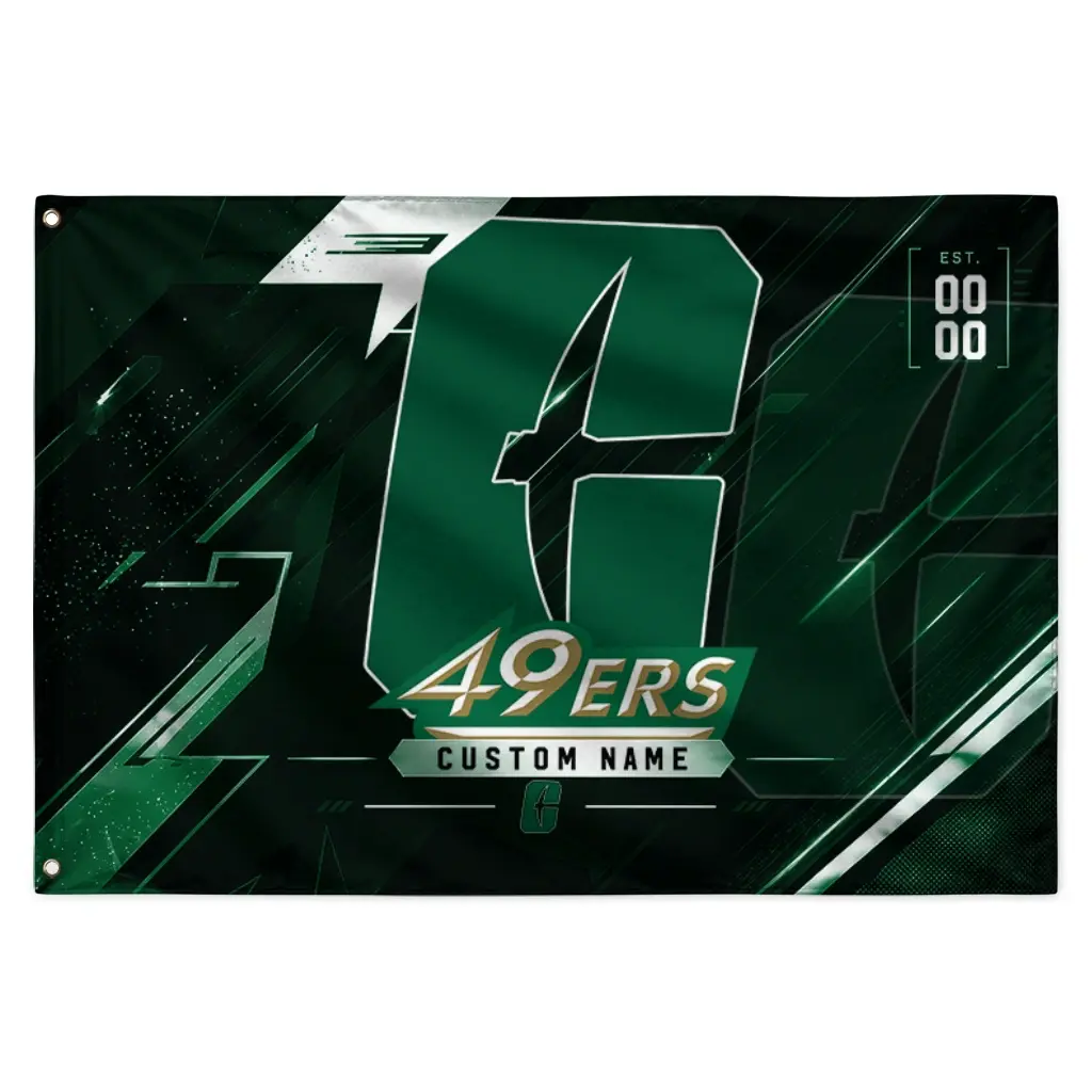 Charlotte 49ers House Flag Customized Speed Slashes Green Best Selling Charlotte 49ers House Flag Customized Speed Slashes Green Best Selling