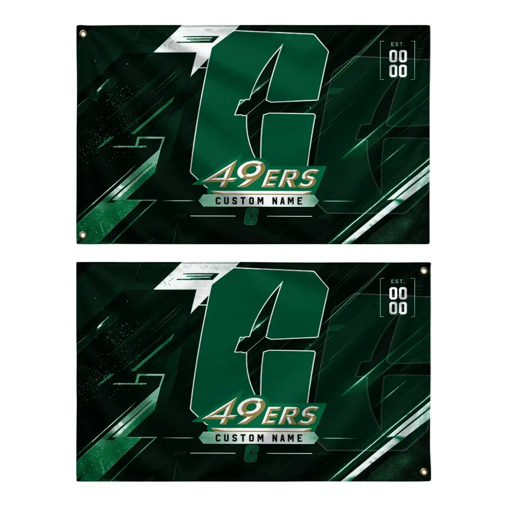 Charlotte 49ers House Flag Customized Speed Slashes Green Fashion Forward Charlotte 49ers House Flag Customized Speed Slashes Green Fashion Forward
