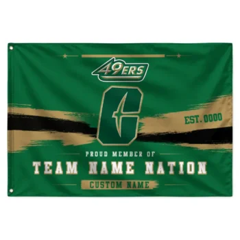 Charlotte 49ers House Flag Personalized Brushed Streaks Green Best Selling