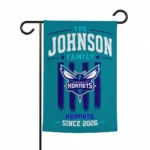 Charlotte Hornets Garden Flag Custom Distressed Stripes Teal Best Selling