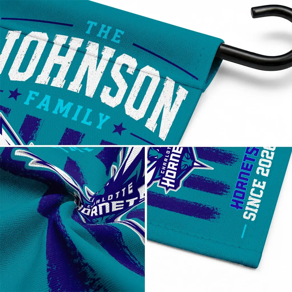 Charlotte Hornets Garden Flag Custom Distressed Stripes Teal Latest Model Charlotte Hornets Garden Flag Custom Distressed Stripes Teal Latest Model