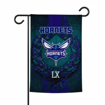 Charlotte Hornets Garden Flag Custom Laurel Wreath Teal Best Selling