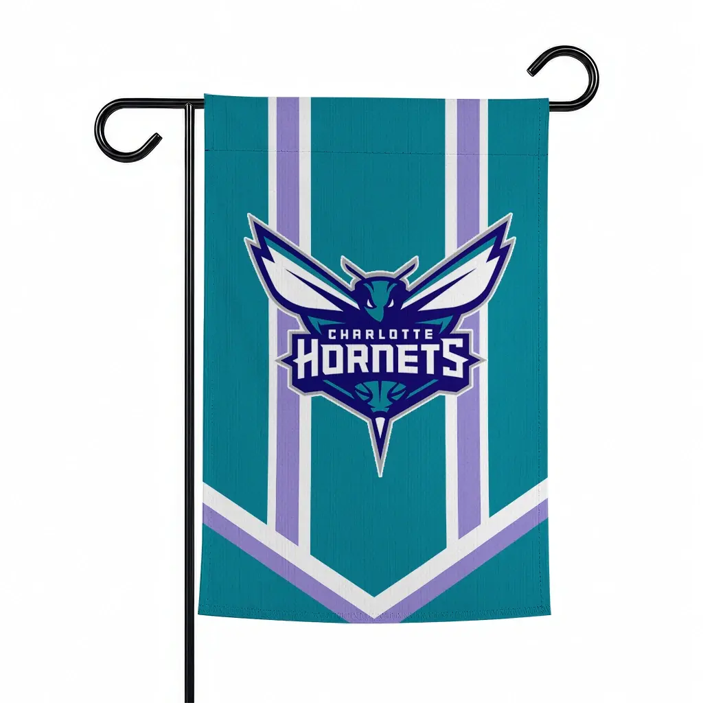 Charlotte Hornets Garden Flag Customized Chevron Stripes Teal Best Selling Charlotte Hornets Garden Flag Customized Chevron Stripes Teal Best Selling