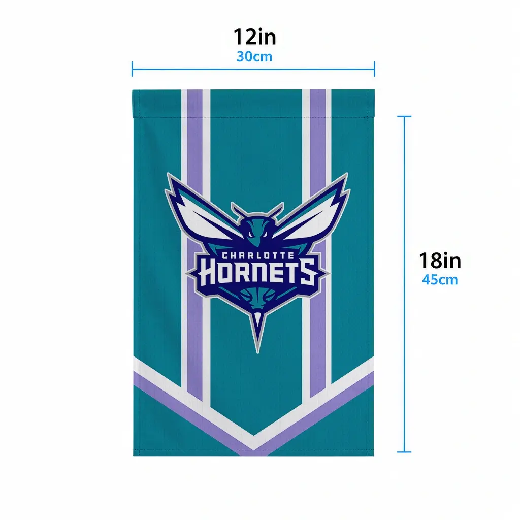 Charlotte Hornets Garden Flag Customized Chevron Stripes Teal High Quality Charlotte Hornets Garden Flag Customized Chevron Stripes Teal High Quality