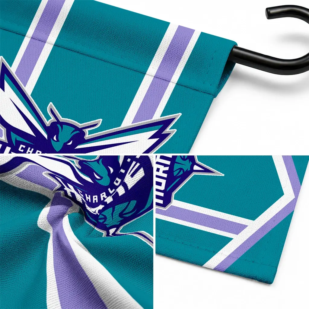 Charlotte Hornets Garden Flag Customized Chevron Stripes Teal Latest Model Charlotte Hornets Garden Flag Customized Chevron Stripes Teal Latest Model