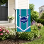 Charlotte Hornets Garden Flag Customized Chevron Stripes Teal Best Selling